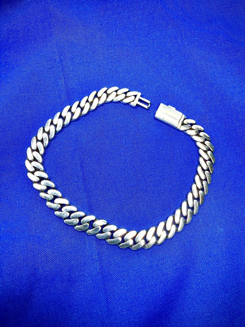 925 Italy Sterling Silver Miami Cuban Link Bracelet 8mm 9